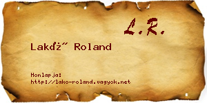 Lakó Roland névjegykártya