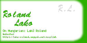 roland lako business card