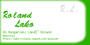 roland lako business card
